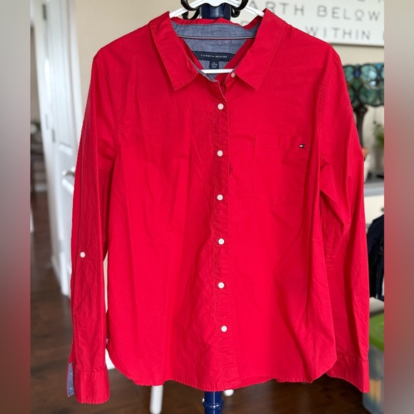 Tommy Hilfiger Red with blue denim interior accents, Button Down, XL - Picture 1 of 8